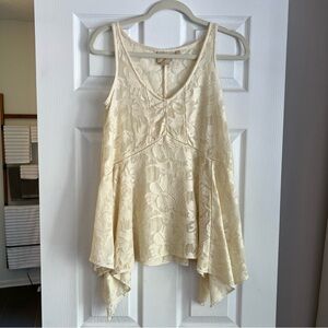 Boho Cream Lace Flowy Sleeveless Top